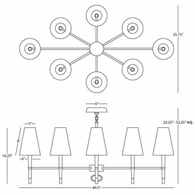 Jonathan Adler Ventana 8 Light Oversized Chandelier by Robert Abbey 718