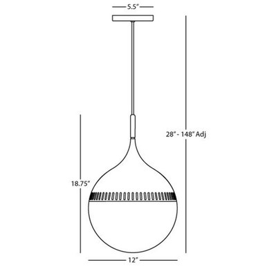 Jonathan Adler Rio 1 Light Medium Pendant by Robert Abbey - 779