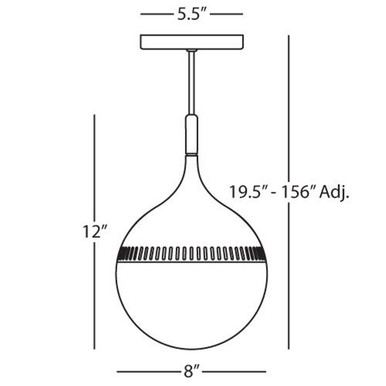 Jonathan Adler Rio 1 Light Small Pendant by Robert Abbey - 792