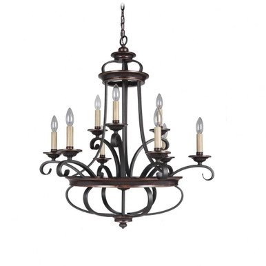 Stafford 9 Light Large Chandelier by Craftmade - 38729-AGTB