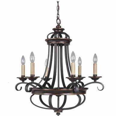 Stafford 6 Light Medium Chandelier by Craftmade - 38726-AGTB