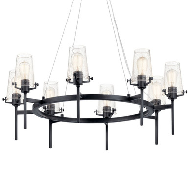 Alton - 8 Light Large Chandelier In Vintage Industrial Style-36 Inches Tall and 38 Inches Wide - 43695BK