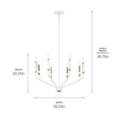 Armand - 8 Light Medium Chandelier In Contemporary Style-20.25 Inches Tall and 26.25 Inches Wide - 52349WH
