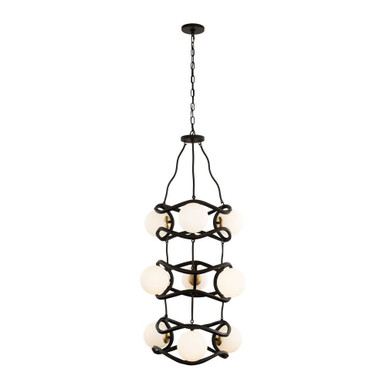 Black Betty 9 Light Large 3 Tier Foyer Pendant by Varaluz - 374F09CBFG