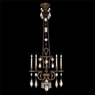 Encased Gems Five Light Round Chandelier by Fine Art 708340-3ST