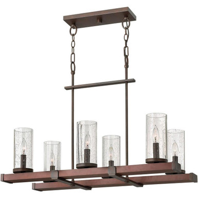 Jasper 6 Light Large Linear Chandelier by Fredrick Ramond - FR40206IRN