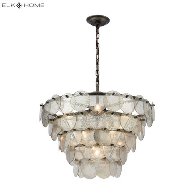 Airesse - Transitional Style w/ Luxe/Glam inspirations - Glass and Metal 9 Light Chandelier - 20 Inches tall 25 Inches wide - 1141-084