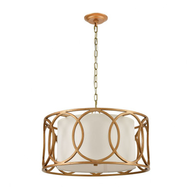 Ringlets - 4 Light Chandelier in Modern/Contemporary Style with Mid-Century and Luxe/Glam inspirations - 11 Inches tall and 22 inches wide - 33425/4