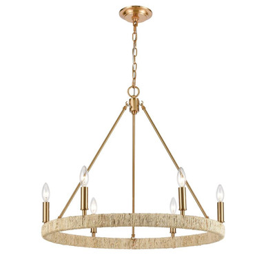 Abaca 6 Light Chandelier 25 Inch tall and 27 inch wide by ELK Home - 32415/6