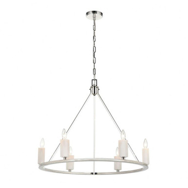 White Stone 6 Light Large Chandelier by ELK Home - 69347/6