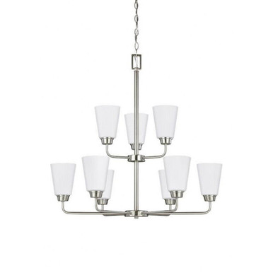 Hexham Court - 9.5W Nine Light 2-Tier Chandelier - 73-BEL-1001696