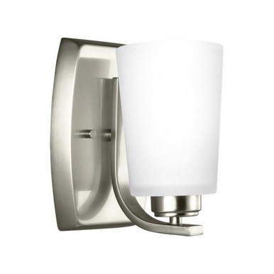 1 Light Traditional Wall Sconce with Cylinder Etched/White Glass-8 Inches H by 5 Inches W - 73-BEL-2755369
