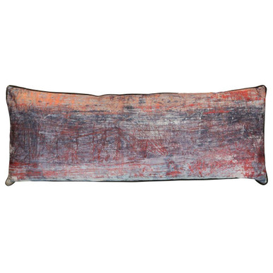 Wyatt Abstract Rust Patina Lumbar Pillow 14 X 36 Inch Wide by Stylecraft - NWS10412DS
