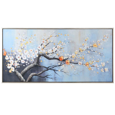 River Bloom Framed Wall Art 23.6 Inch Tall and 47.2 Inch Wide by Stylecraft - WI34492DS