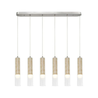 Zara 132W 6 LED Pendant 14.8 Inch Tall and 40.16 Inch Wide by Artcraft - AC5106BN