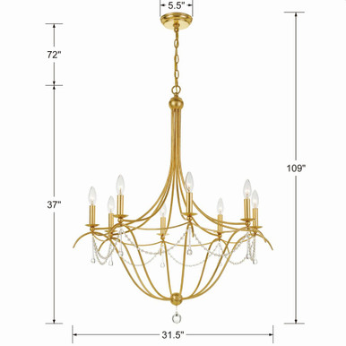Metro 8 Light Large Chandelier by Crystorama - 428