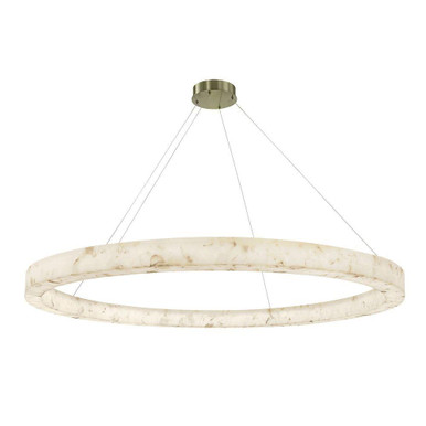 Alabaster Rocks Medley 92W 1 LED Pendant 62 Inch Wide by Justice Design - ALR-8229-BRSS