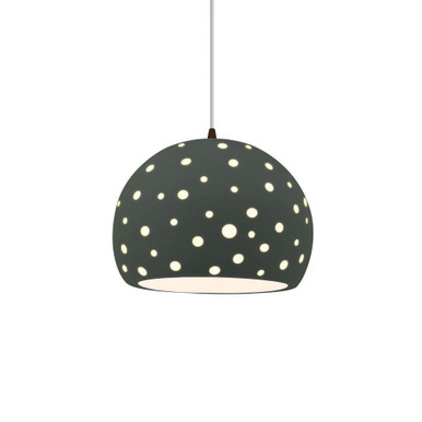 Perforated Globe 1 Light Cord Pendant 10 Inch Wide by Justice Design - CER-6583-CD