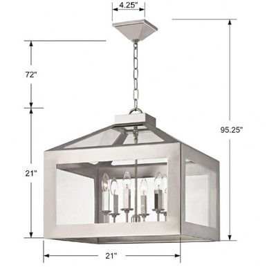 Hurley 6 Light Medium Chandelier by Crystorama - 6056-PN