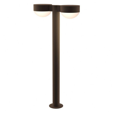 Sazei Court 2 LED Plate Cap and Dome Lens Double Bollard 28 Inch Tall - 181-BEL-1395877