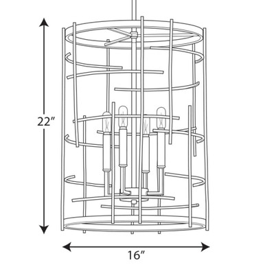 Torres 4 Light Small Chandelier by Progress - P500248-031