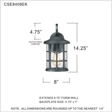 Crusade 1 Light Medium Outdoor Wall Lantern by Quoizel - CSE8408