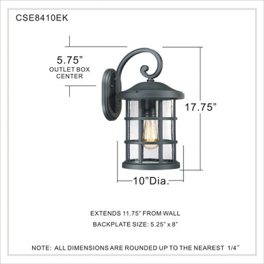 Crusade 1 Light Large Outdoor Wall Lantern by Quoizel - CSE8410