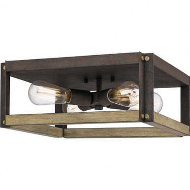 Finn 4 Light 14.5 Inch Wide Flush Mount by Quoizel - FNN1615RK
