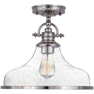 Grant 1 Light 13.5 Inch Wide Semi Flush Mount by Quoizel - GRTS1714