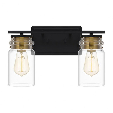 Keesey 2 Light Vanity Light by Quoizel - KEE8614MBK