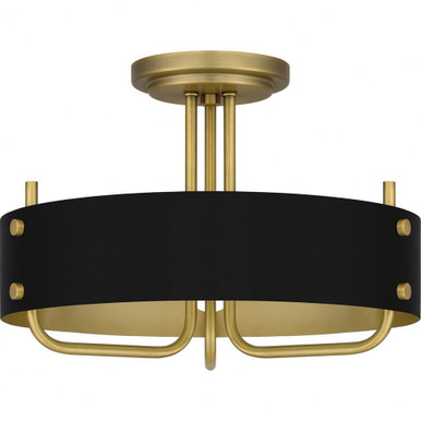 Madden 3 Light 17 Inch Wide Semi Flush Mount by Quoizel - MAD1717AB