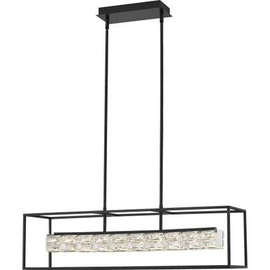 Dazzle 1 LED Light Oversized Linear Pendant by Quoizel - PCDZ136MBK
