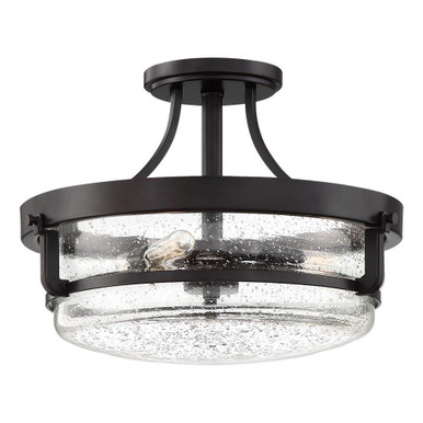 Outpost 3 Light 14.5 Inch Wide Semi Flush Mount by Quoizel - QF3515PN