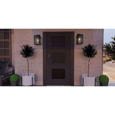 Robbins 1 Light Outdoor Wall Lantern 15.5 Inch Tall by Quoizel - ROB8408MBK