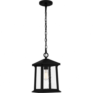 Satterfield 1 Light Outdoor Small Pendant by Quoizel - SAT1909MBK