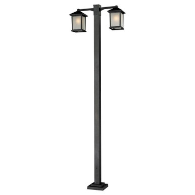 Holbrook 2 Light Outdoor Post Mount Lantern 8.13 x 99 Inches by Z-Lite - 507-2-536P-BK