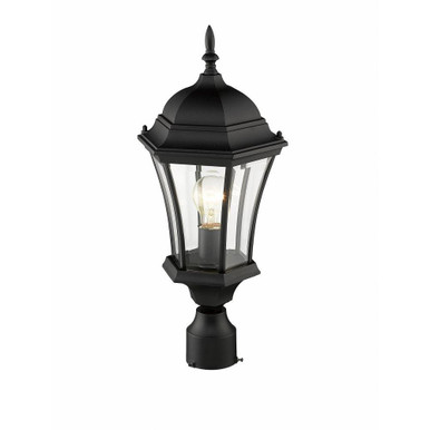 Wakefield 1 Light Outdoor Post Mount Lantern 9.5 x 22 Inches by Z-Lite - 522PHM-BK
