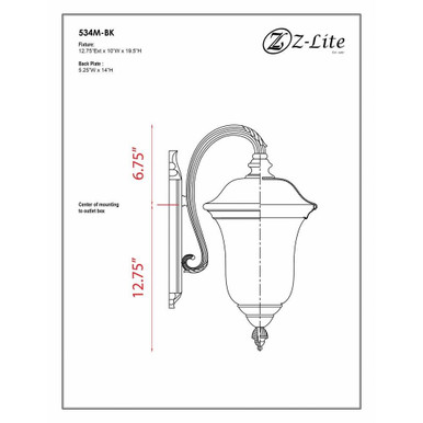 Armstrong 2 Light Outdoor Wall Mount 10 x 19.5 Inches by Z Lite - 534M-BK