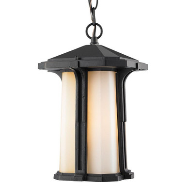 Harbor Lane 1 Light Small Outdoor Pendant 15 Inch Tall by Z-Lite - 542CHB-BK