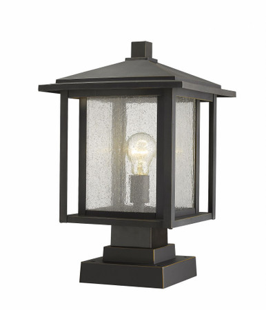 Aspen 1 Light Outdoor Square Pier Mount Lantern 11 x 17.5 Inches by Z-Lite - 554PH
