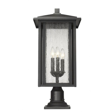 Aspen 3 Light Outdoor Pier Mount Light 24.5 x 11 In by Z-Lite - 554PHXLR-533PM-BK