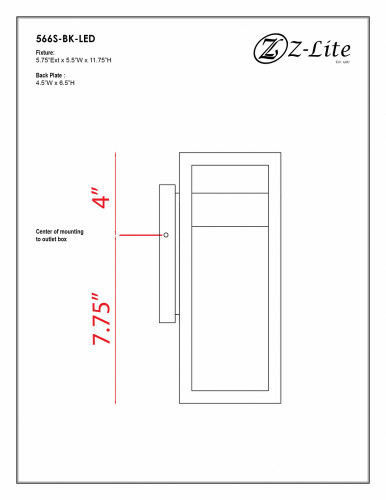 Luttrel 8W 1 LED Light Outdoor Wall Lantern by Z Lite - 566S