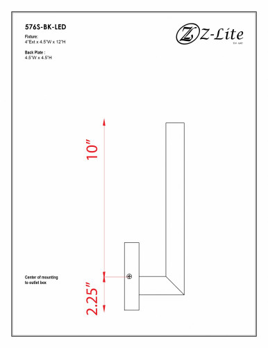 Edge 10W 1 LED Wall Lantern by Z Lite - 576S