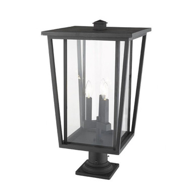 Seoul 3 Light Outdoor Pier Mount Light 25.75 x 14 In by Z-Lite - 571PHXLR-533PM-BK