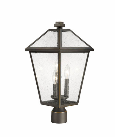 Talbot 3 Light Small Outdoor Post Mount 20 Inch Tall by Z-Lite - 579PHBR