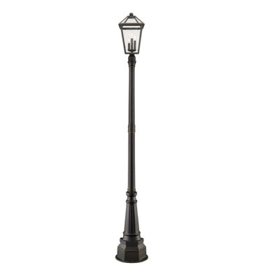 Talbot 3 Light Outdoor Post Mount Lantern 16.5 x 100.75 Inches by Z-Lite - 579PHBR-564P-ORB