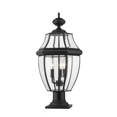 Westover 3 Light Outdoor Pier Mount Light 22.25 x 12.25 Inches by Z-Lite - 580PHB-533PM-BK