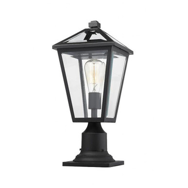 Talbot 1 Light Outdoor Pier Mount Light 18.5 x 8.25 Inches by Z-Lite - 579PHMR-533PM-BK