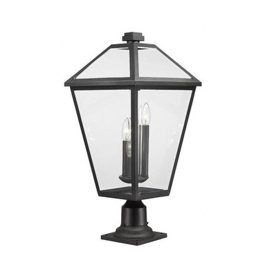 Talbot 3 Light Outdoor Pier Mount Light 25.75 x 12.25 Inches by Z-Lite - 579PHXLR-533PM-BK