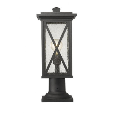 Brookside 1 Light Outdoor Pier Mount Light 18.5 x 7.5 by Z-Lite - 583PHMR-533PM-BK